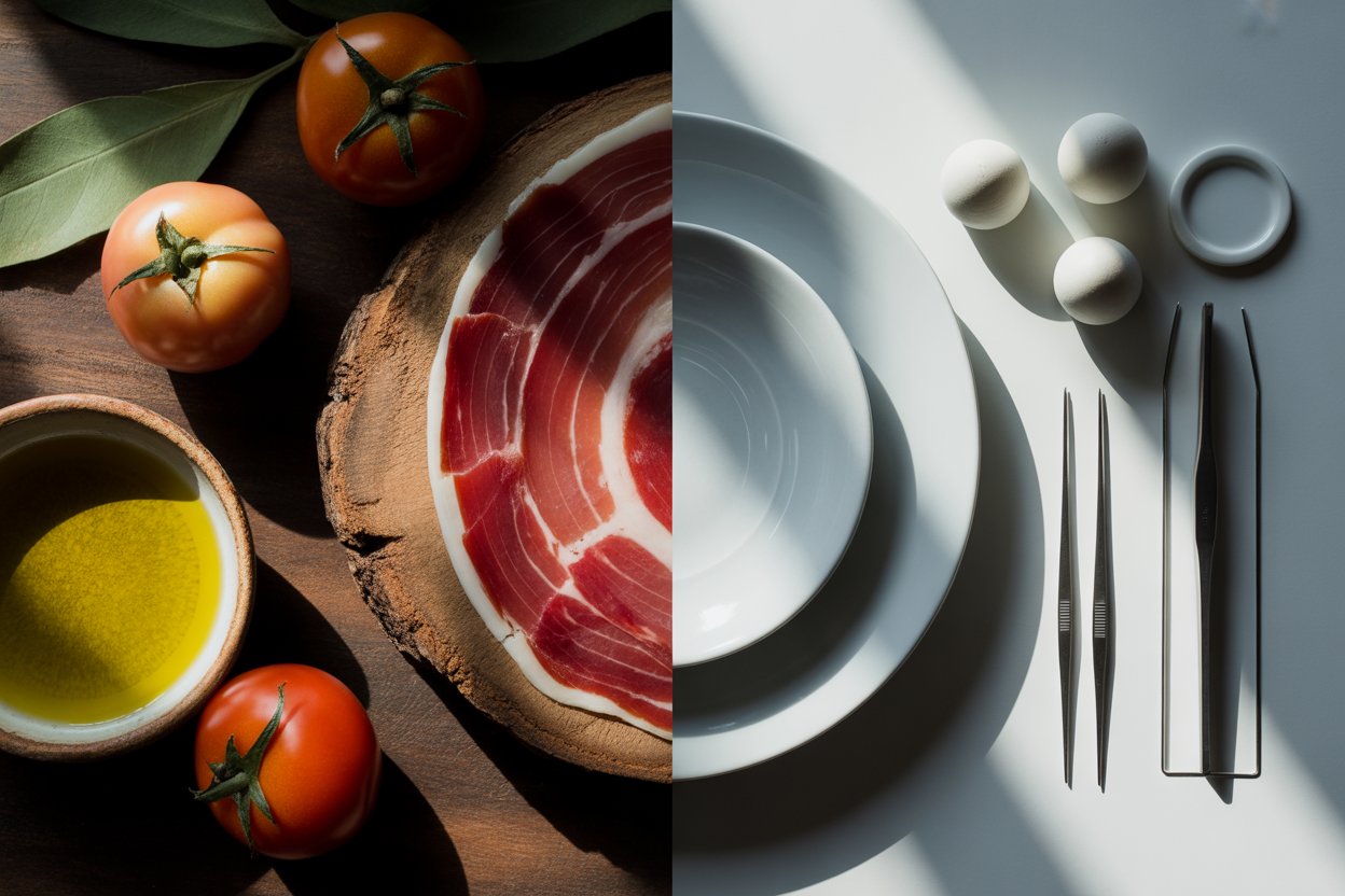 Thoughtful chef in Spain symbolizing culinary innovation, creativity, and modern gastronomy mindset.