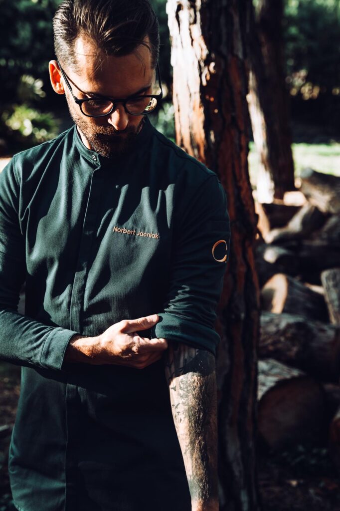 Personal tatto what wearing the chef matching with the theme and brandcommunication